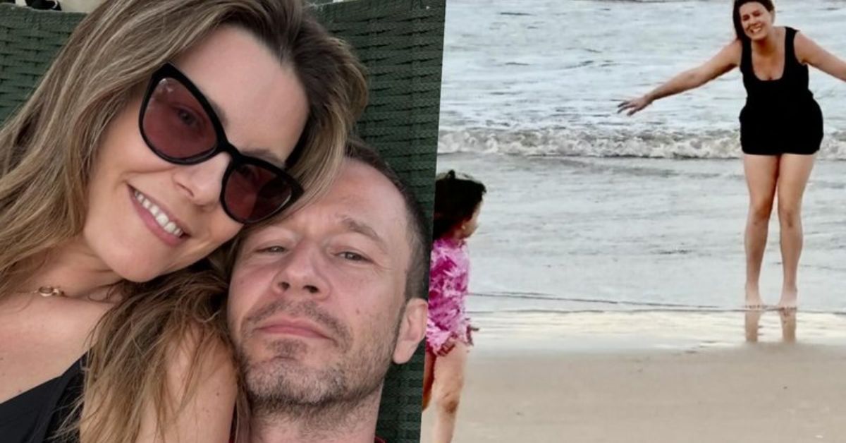 Daiana Garbin mostra registros de ferias com a familia e