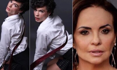 De saia filho de Luiza Tome sensualiza em ensaio ousado