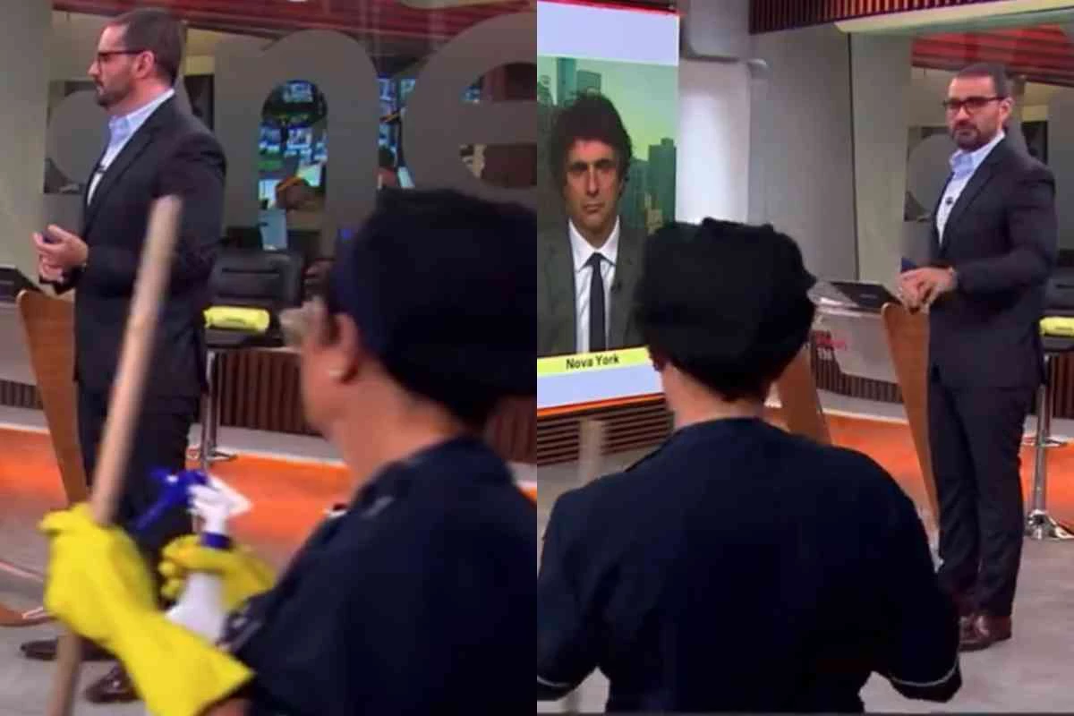 Faxineira invade programa da GloboNews ao vivo e reação de âncora não passa despercebida 33 Faxineira invade programa da GloboNews ao vivo e reacao de