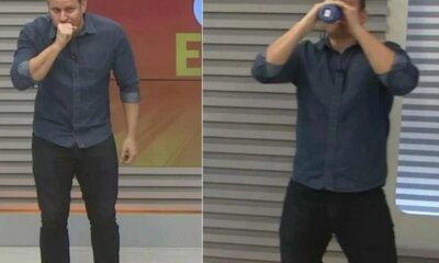 Jornalista enfrenta engasgo ao vivo no Globo Esporte ‘Deixa eu