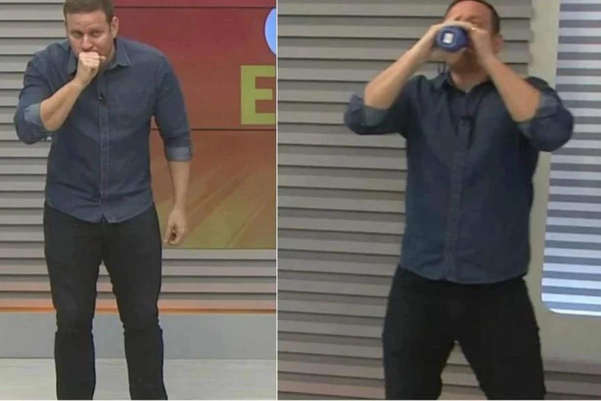 Jornalista enfrenta engasgo ao vivo no Globo Esporte: ‘Deixa eu tomar uma aguinha’ 31 Jornalista enfrenta engasgo ao vivo no Globo Esporte ‘Deixa eu