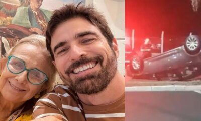 Mae do ator Reynaldo Gianecchini sofre acidente e capota carro