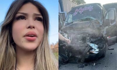 Melody sofre acidente a caminho de show van e destruida