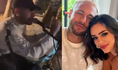 Neymar canta para Bruna Biancardi apos serem flagrados aos beijos