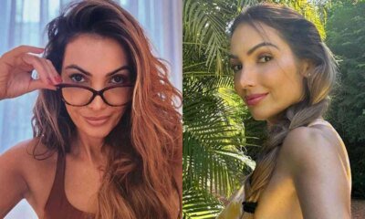 Patricia Poeta esbanja boa forma vestindo apenas um biquini e
