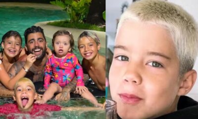 Pedro Scooby corta o cabelo do filho e Luana reage