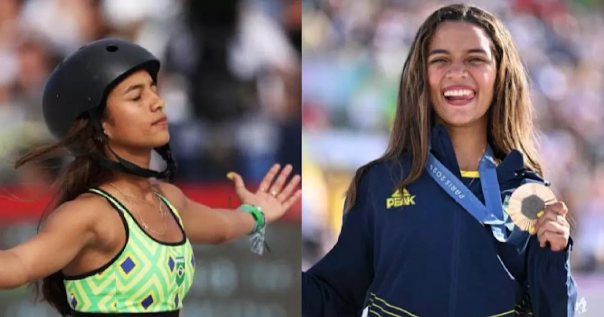 Rayssa Leal faz gesto proibido na Olimpiada e pode