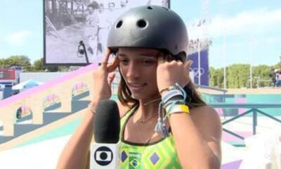 Rayssa Leal faz gesto proibido nas Olimpiadas 2024 e pode