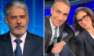 Sem William Bonner Renata Vasconcellos e Cesar Tralli fazem historia