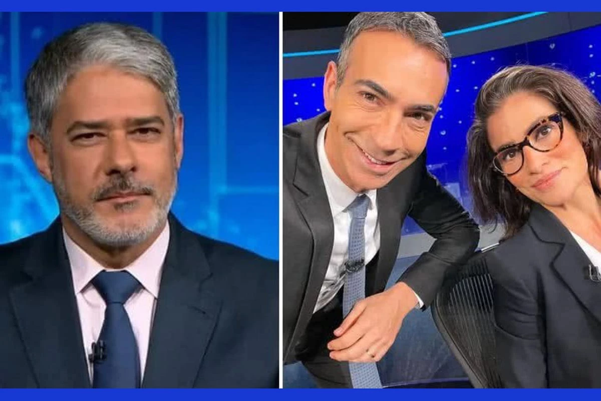 Sem William Bonner, Renata Vasconcellos e César Tralli fazem história ao co-ancorar o Jornal Nacional 33 Sem William Bonner Renata Vasconcellos e Cesar Tralli fazem historia