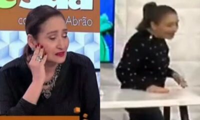 Sonia Abrao leva tombo ao vivo e assusta jornalistas com