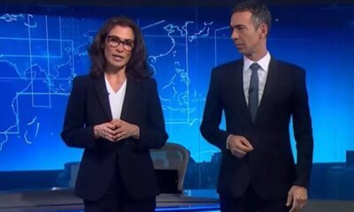 Video Renata Vasconcellos da boas vindas a Cesar Tralli no Jornal