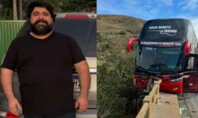 Apos grave acidente Cesar Menotti grava video e mostra como