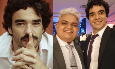 Caio Blat surge em clique raro com o filho Antonio