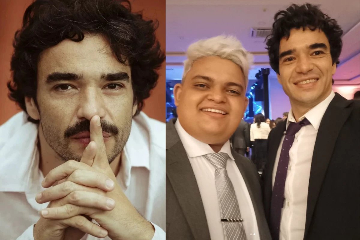 Caio Blat surge em clique raro com o filho Antonio