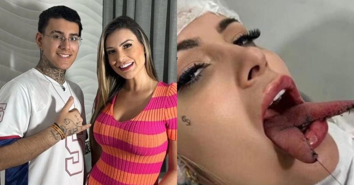Filho de Andressa Urach não se cala após mãe realizar procedimento na língua: 'É uma questão de...' 31 Filho de Andressa Urach nao se cala apos mae realizar