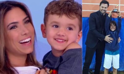 Filho de Patricia Abravanel vence competicao de tenis e chora