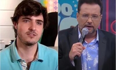 Geraldo Luis interrompe filho do Gugu e da bronca ao