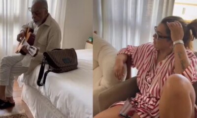 Gilberto Gil faz serenata para Preta Gil em meio a