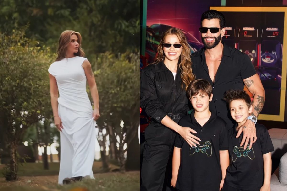 Gravida Andressa Suita aparece de branco e fas apostam em