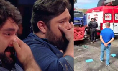 Onibus da dupla Cesar Menotti e Fabiano bate de frente
