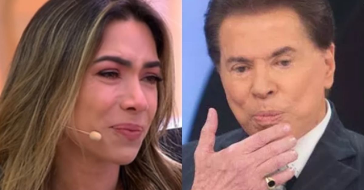 Patricia Abravanel se emociona ao ver Silvio Santos e quase