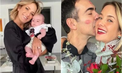 Ticiane posa com bebe e coloca o marido contra a