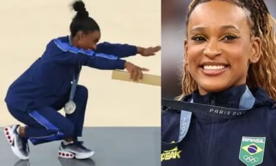 Video mostra a reacao de Simone Biles ao ver Rebeca