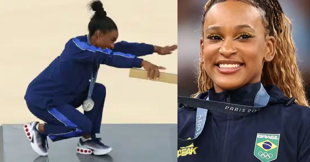 Video mostra a reacao de Simone Biles ao ver Rebeca