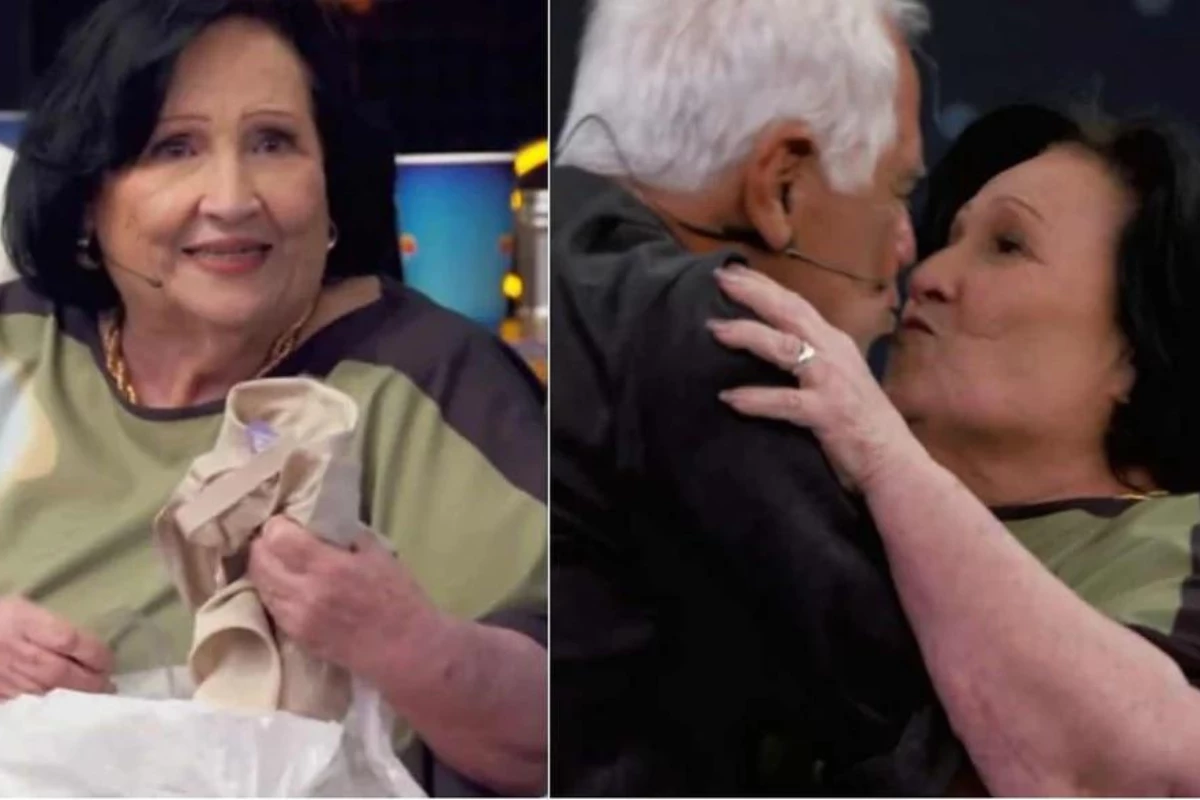Déa Lúcia é surpreendida com sutiã gigante e reencontro com velho amigo no Domingão: ‘Vou matar o Luciano’ 31 Dea Lucia e surpreendida com sutia gigante e reencontro com