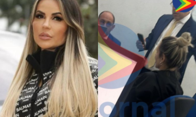 Deolane é flagrada prestando depoimento à polícia após ser presa em Recife