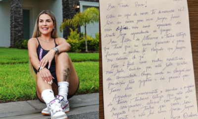 Em nova carta à mão, Deolane desabafa: “As coisas pra mim sempre foram difíceis”