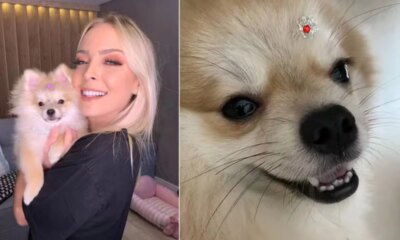Emocionada Tata Estaniecki se despede de sua cachorrinha Tilapia e