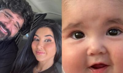Filha de Fabiano Menotti completa cinco meses e a esposa