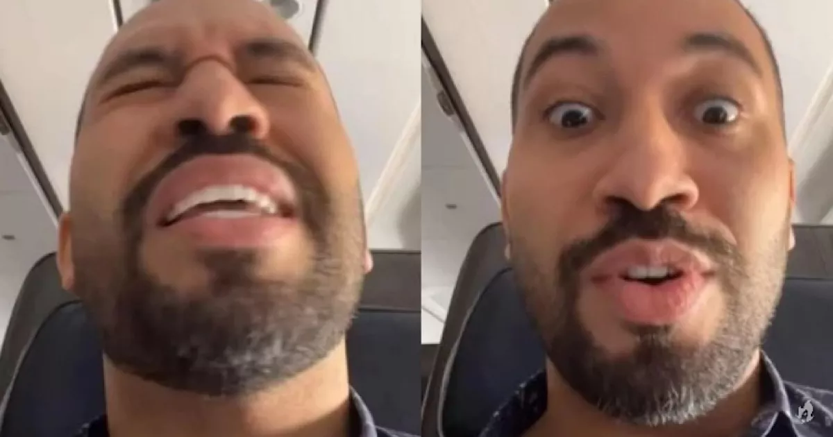 Gil do Vigor vive momento de terror em aviao