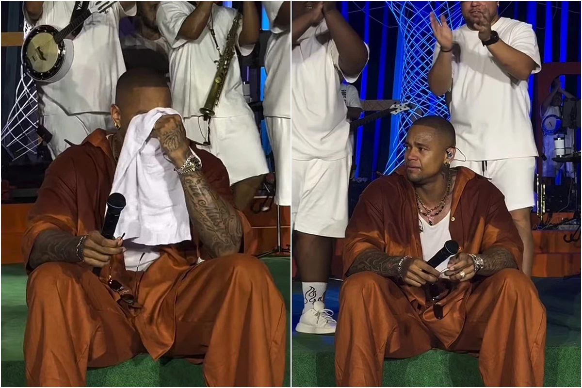 Léo Santana não segura a emoção, senta e chora no palco durante show; motivo foi exposto 31 Leo Santana nao segura a emocao senta e chora no