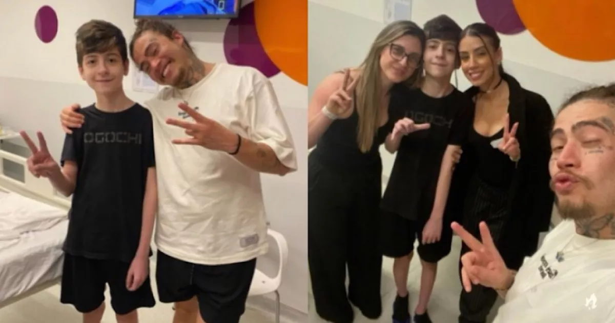 Maria Lina e Whindersson Nunes visitam jovem que sera