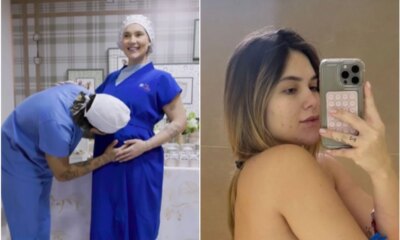 Menos de 24 horas depois do parto Virginia mostra como