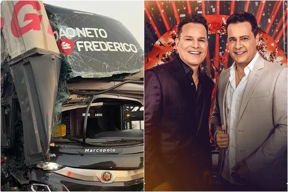 Ônibus de João Neto & Frederico que se envolveu em acidente levava 27 pessoas; artistas estavam no veículo 33 Onibus de Joao Neto amp Frederico que se envolveu em