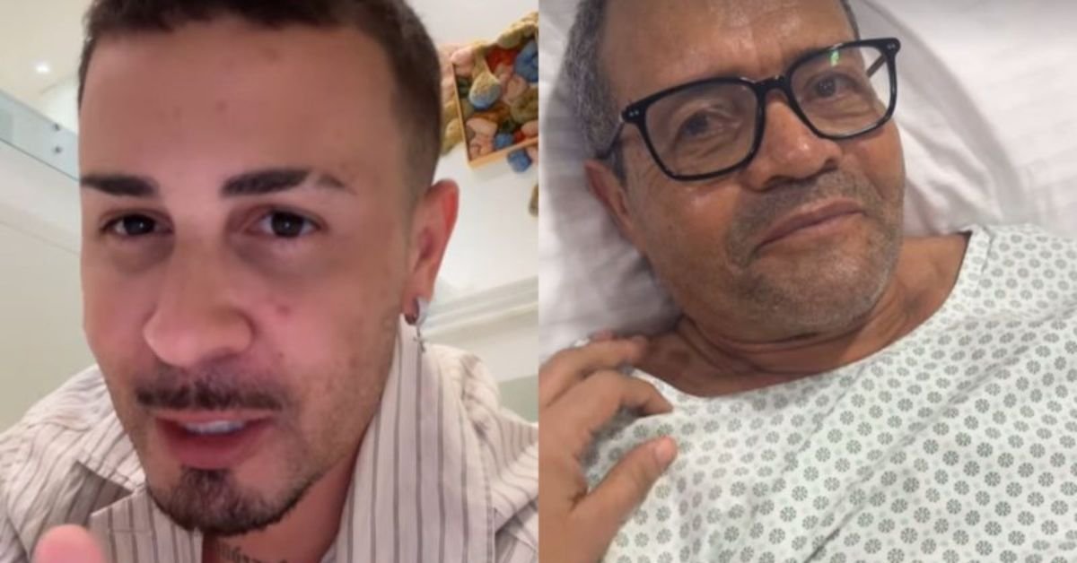 Pai de Carlinhos Maia recebe visita do influenciador no hospital