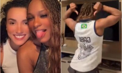Rebeca Andrade surge com camisa de Gabi e web reage