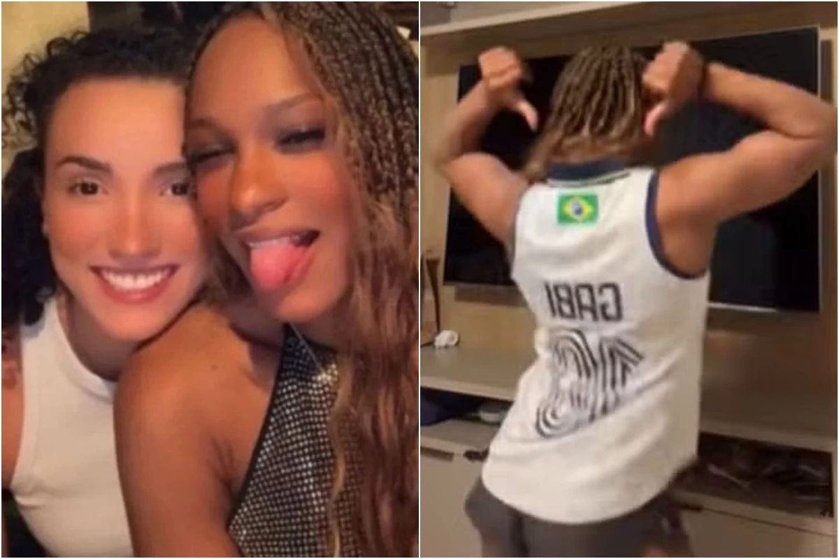 Rebeca Andrade surge com camisa de Gabi e web reage