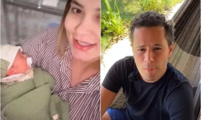 Virginia mostra o filho recem nascido e comentario de Pedro Leonardo