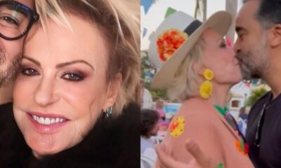 Ana Maria Braga se derrete pelo namorado no dia do