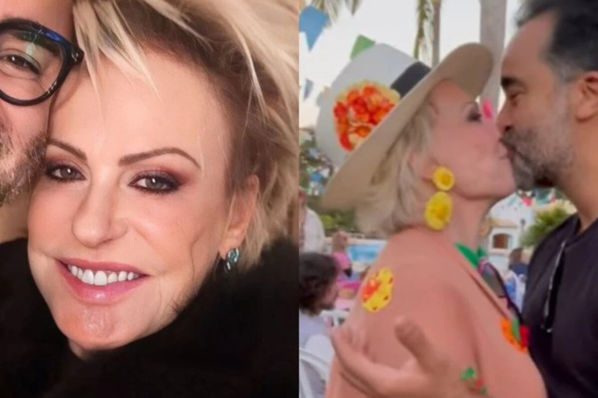 Ana Maria Braga se derrete pelo namorado no dia do
