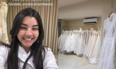 Ary Mirelle prova vestidos de noiva para casamento com João Gomes