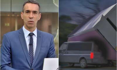Cesar Tralli da noticia ao vivo sobre equipe da Globo