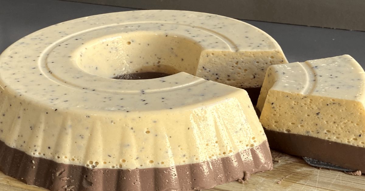 Delicia gelada de maracuja com chocolate