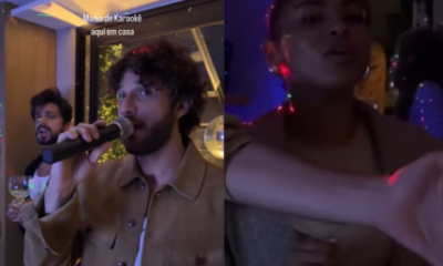 Elenco de Mania de Você solta a voz em noite de karaokê no Rio