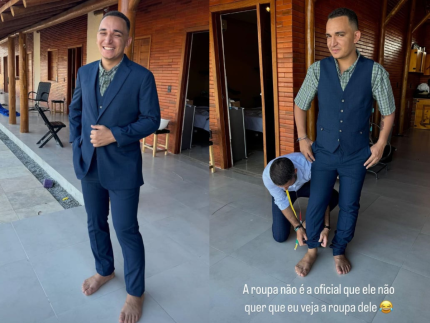 Tá chegando! Ary Mirelle compartilha João Gomes em prova de terno para o casamento 31 Tá chegando! Ary Mirelle compartilha João Gomes em prova de terno para o casamento